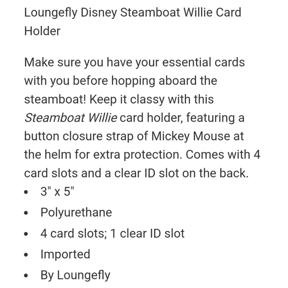 NWT Loungefly Mickey Mouse Steamboat Willie cardholder - Picture 5 of 7